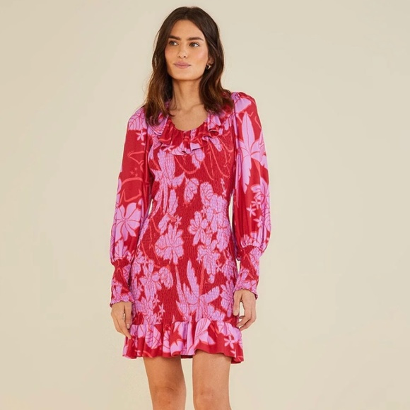FARM RIO Living Nature Burgundy Mini Dress - Picture 1 of 10